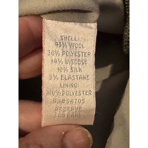 Rebecca Taylor WoolBlend ALine Skirt Gray Size 10 Satin Waistband Jeweled Accent - Picture 10 of 10